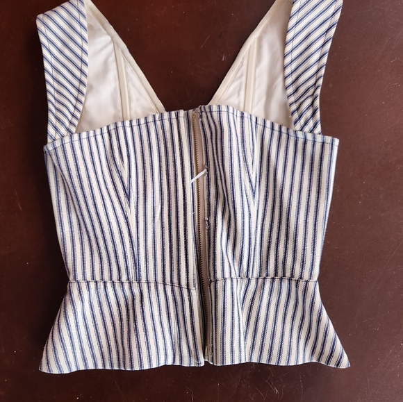 Grover Rad LA sustainable Maison Cleo level bespoke pinstriped corset top xxs - Picture 9 of 10